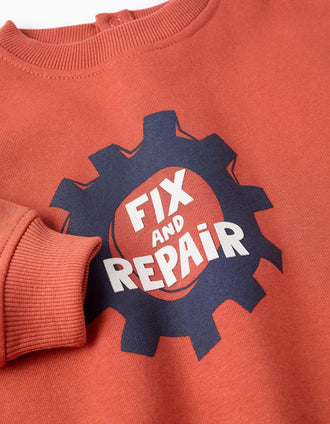 Sudadera Perchada para Bebé Niño 'Fix', Naranja