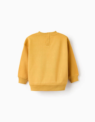 Sweat Cardada para Bebé Menino 'Happiness', Amarelo