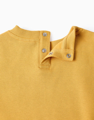 Sweat Cardada para Bebé Menino 'Happiness', Amarelo