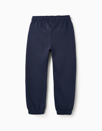 Pack 2 Pantalon de Jogging Grattés pour Garçon, Gris/Bleu Foncé