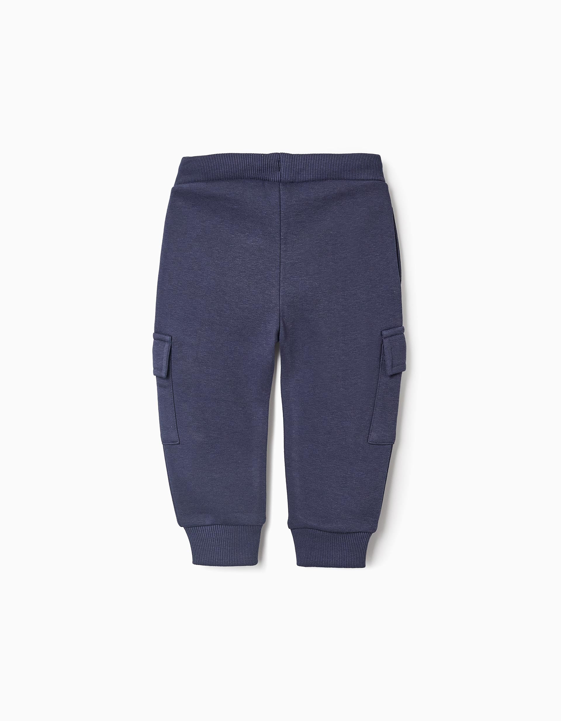 Fleece Joggers with Cargo Pockets for Baby Boys, Blue