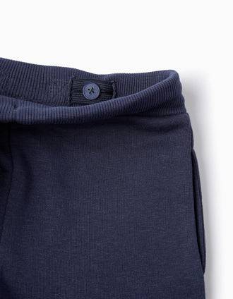Pantalón Jogger Perchado con Bolsillos Cargo para Bebé Niño, Azul