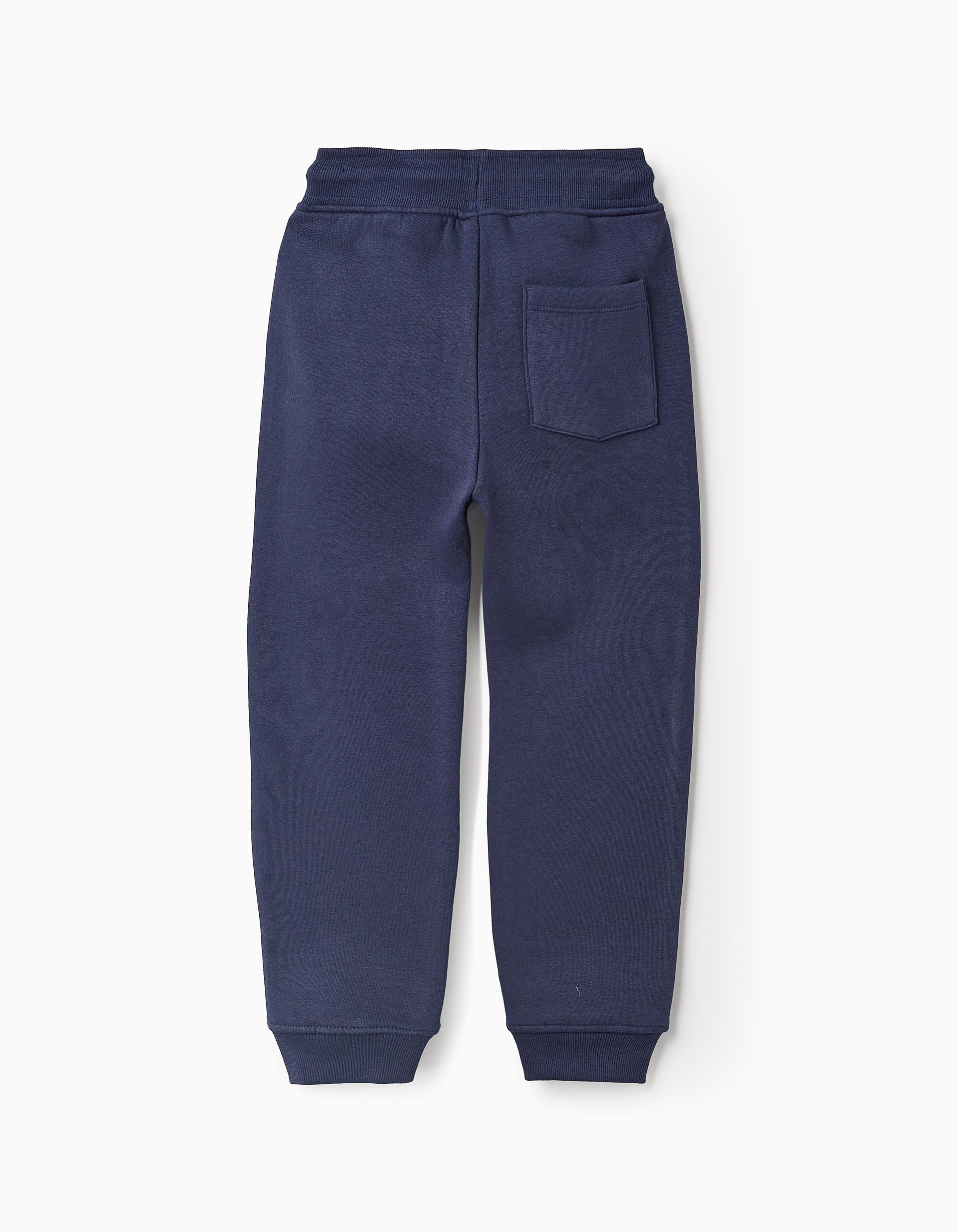 Fleece Joggers with Drawstring for Boys, Dark Blue