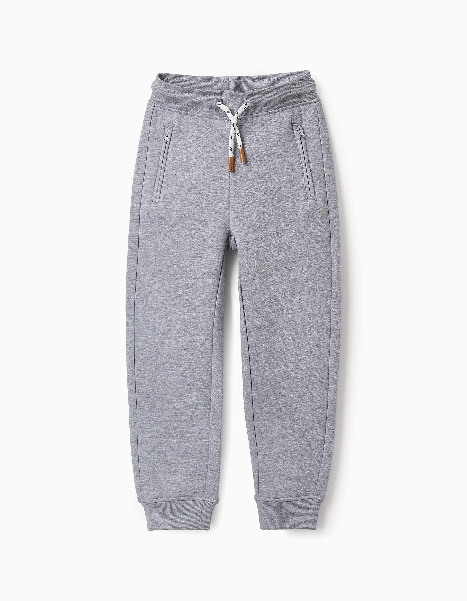 Fleece Joggers with Drawstring for Boys, Grey