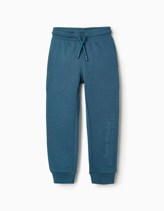 Pantalon de Jogging Gratté pour Garçon 'Automotive Gear', Turquoise