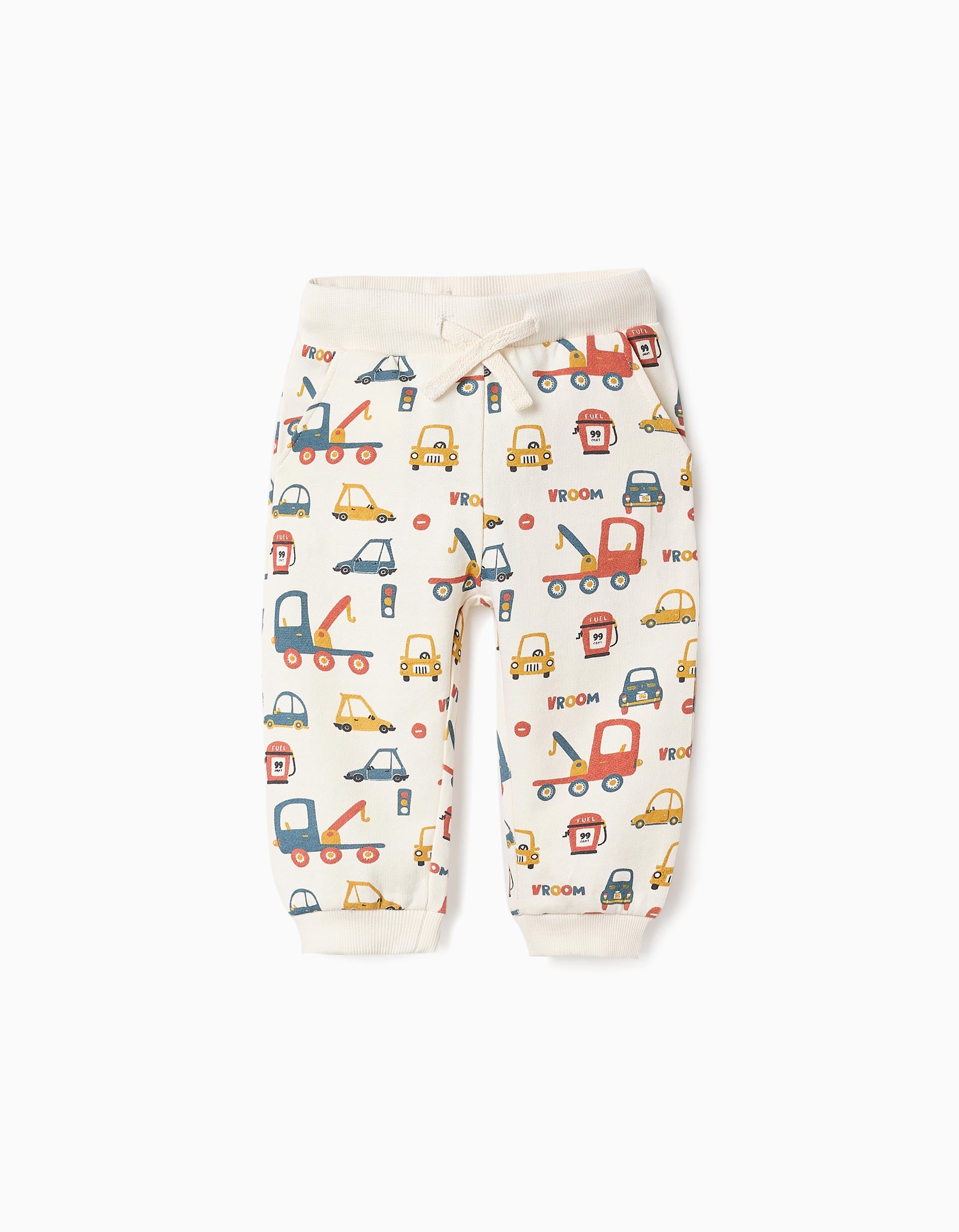 Cotton Joggers for Baby Boys 'Cars', Beige