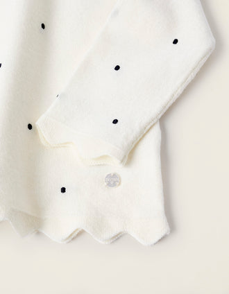 Camiseta a Lunares para Recién Nacida, Blanco