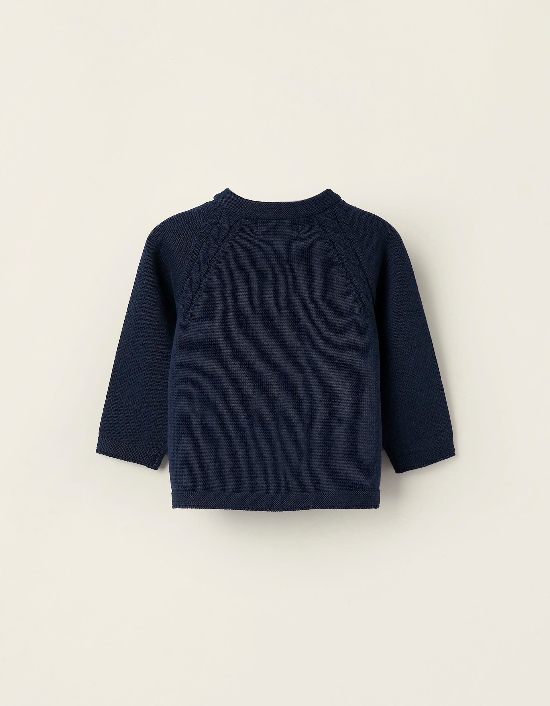 Cotton Cardigan for Newborn Girls, Dark Blue