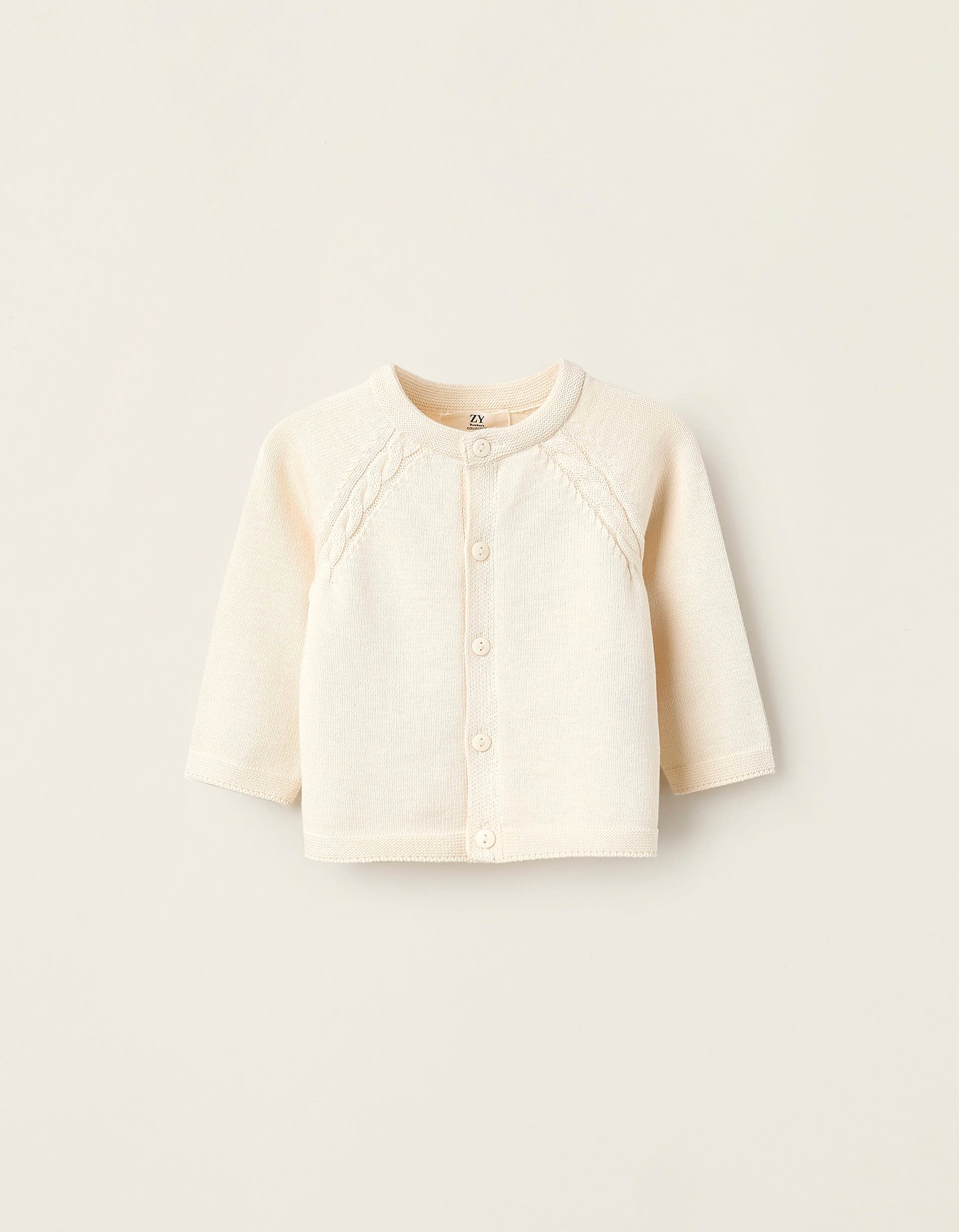 Cotton Cardigan for Newborns, White