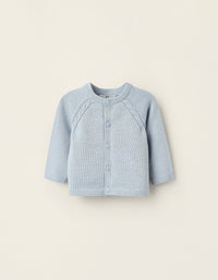 Gilet en Maille en Coton pour Nouveau-Né, Bleu