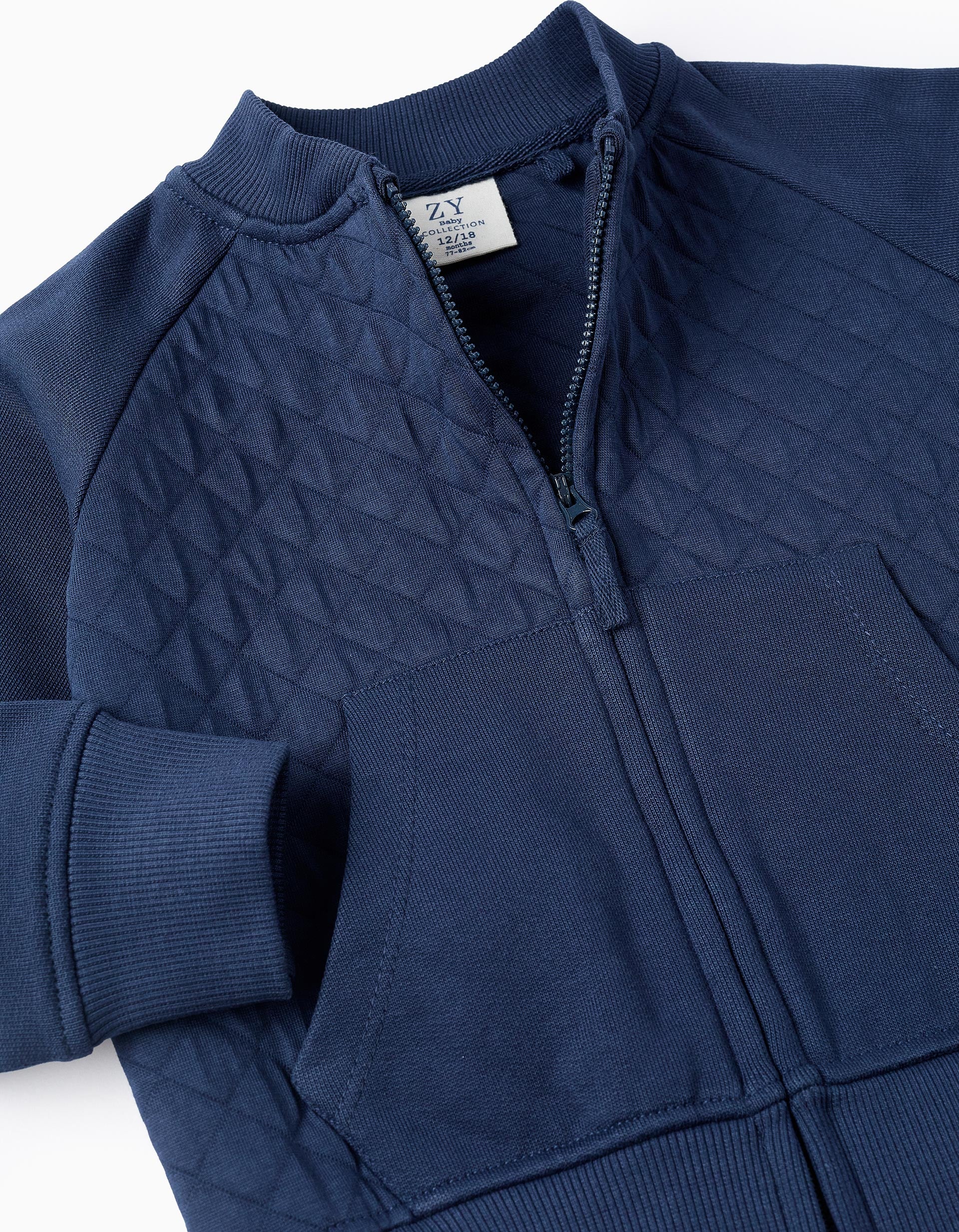 Waffle Jacket for Baby Boys, Dark Blue