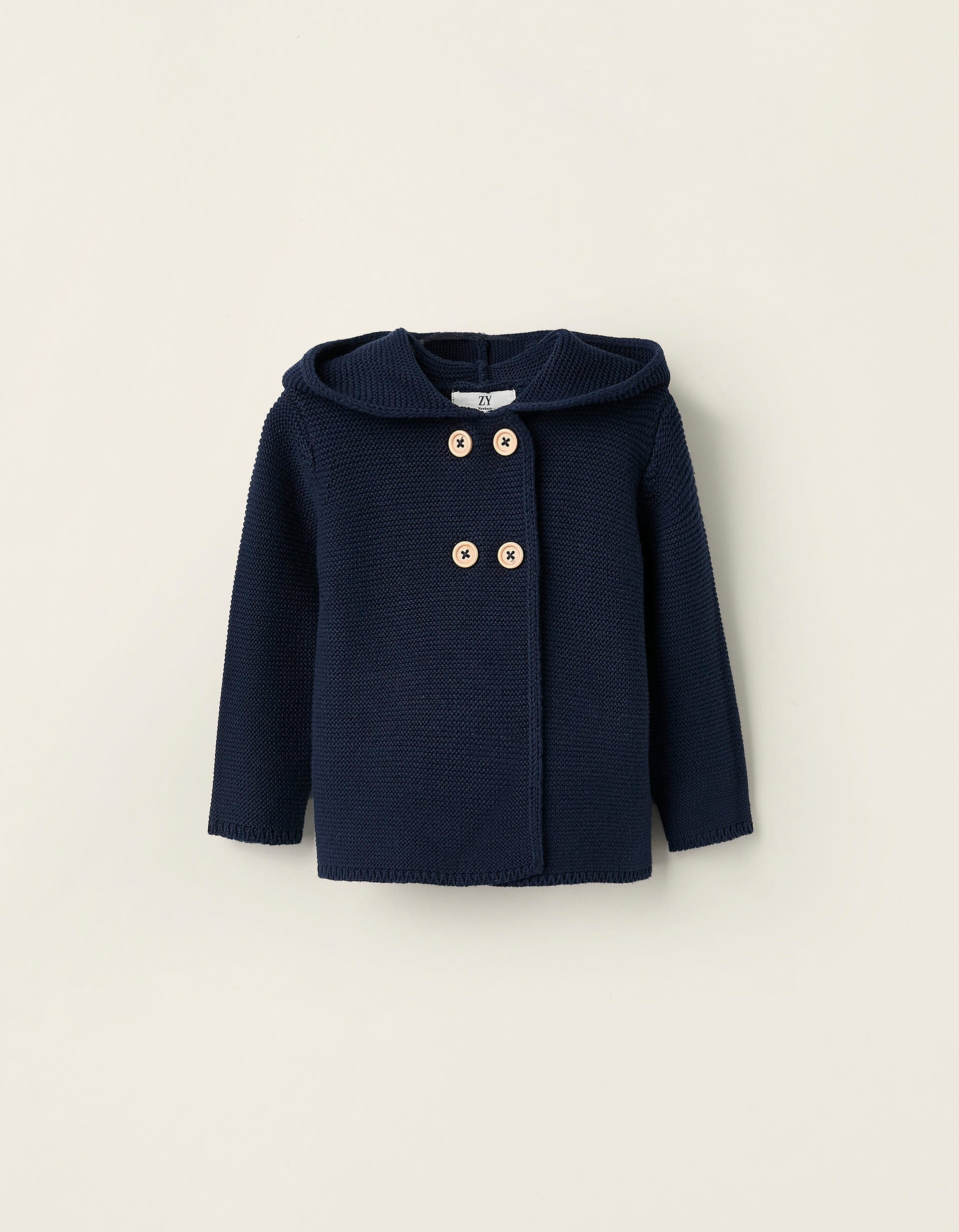 Hooded Cardigan for Baby Boys, Dark Blue