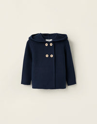 Hooded Cardigan for Baby Boys, Dark Blue