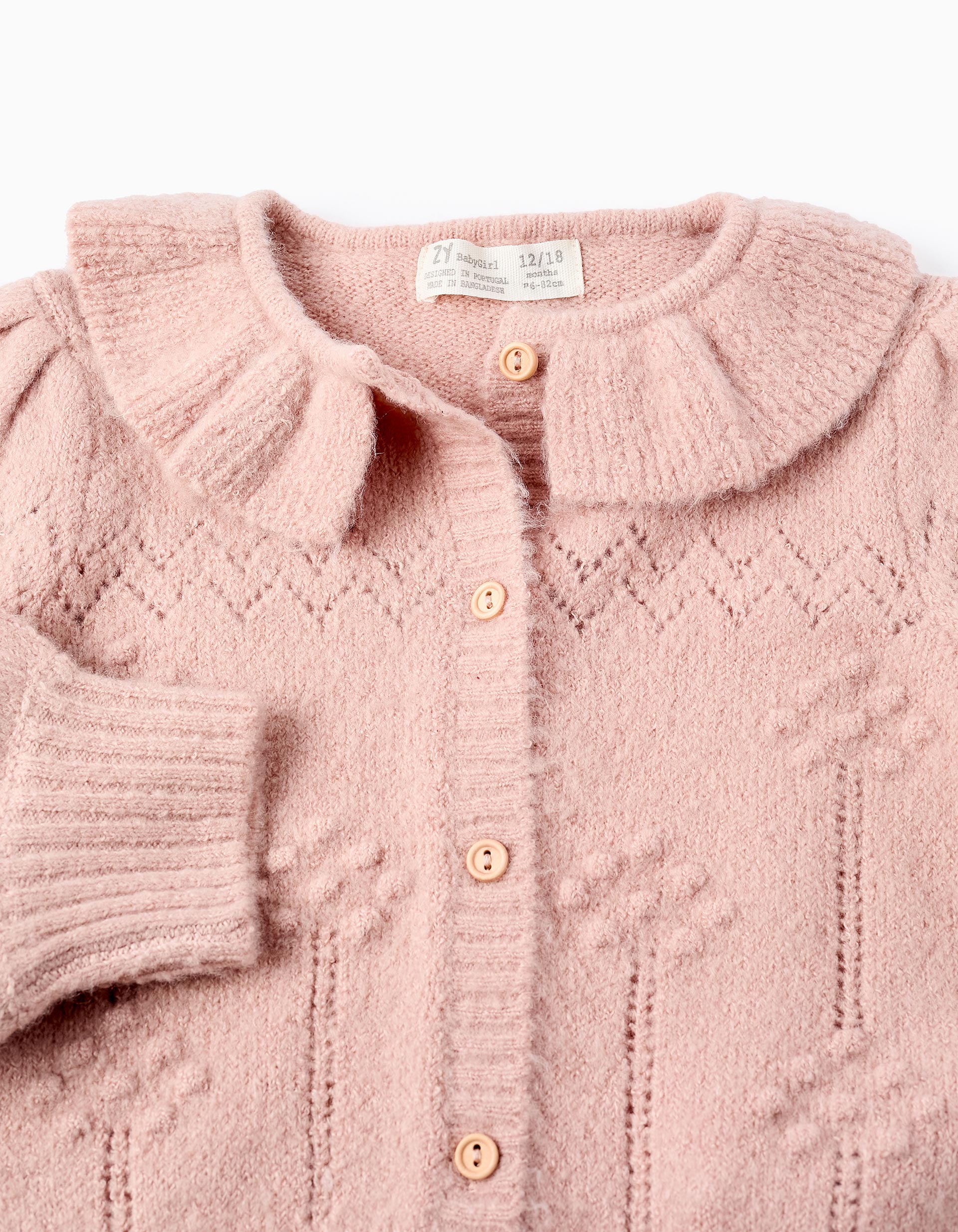 Cardigan with Ruffles for Baby Girls, Pink