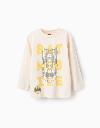 Camiseta de Manga Larga de Algodón para Niño 'Bat Mobile', Beige
