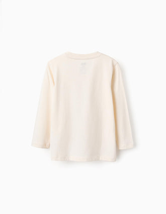 Camiseta de Manga Larga de Algodón para Niño 'Bat Mobile', Beige