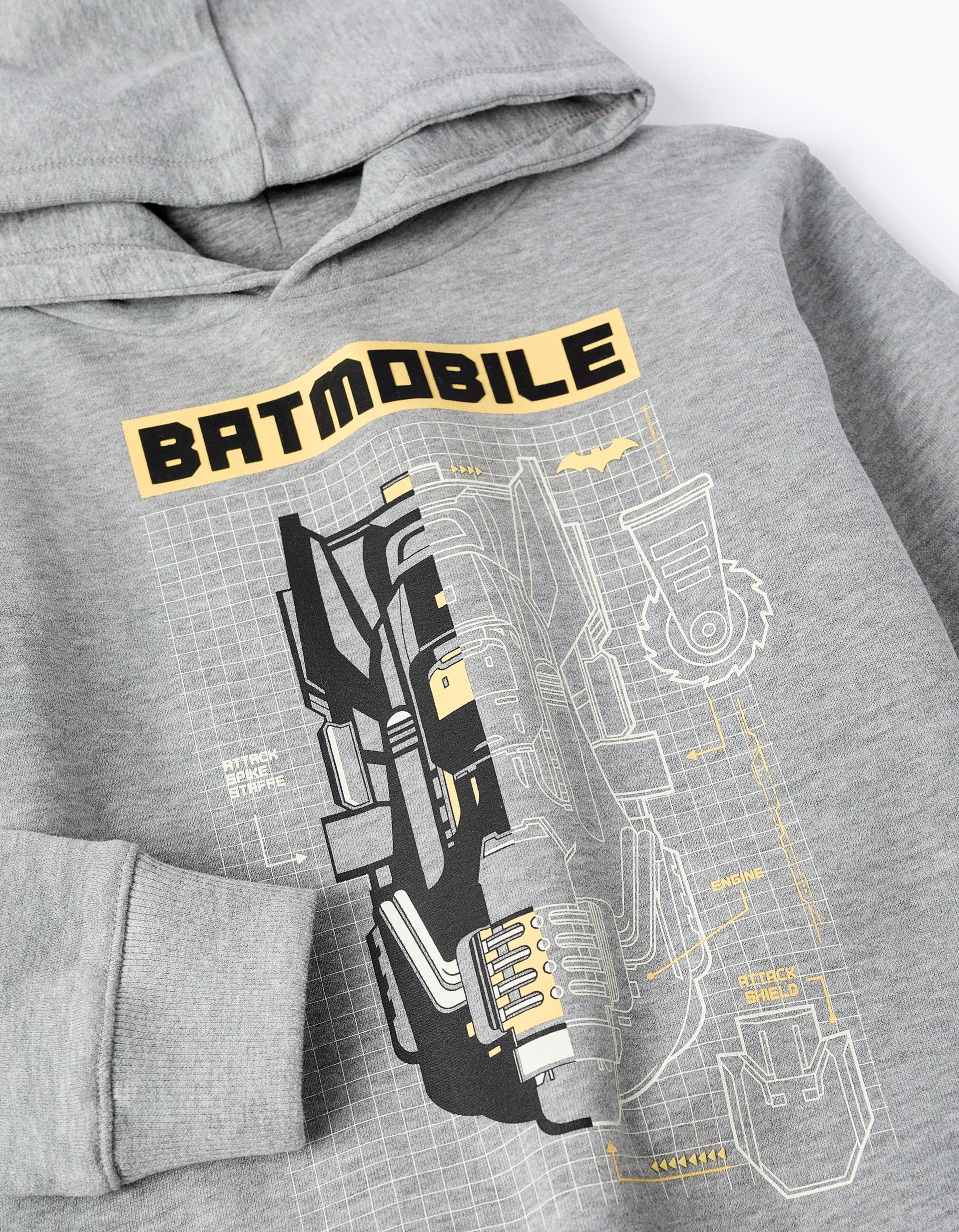 Hooded Cardigan for Boys 'Batmobile', Grey