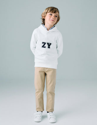 Pantalon Chino en Sergé pour Garçon 'Slim Fit', Beige