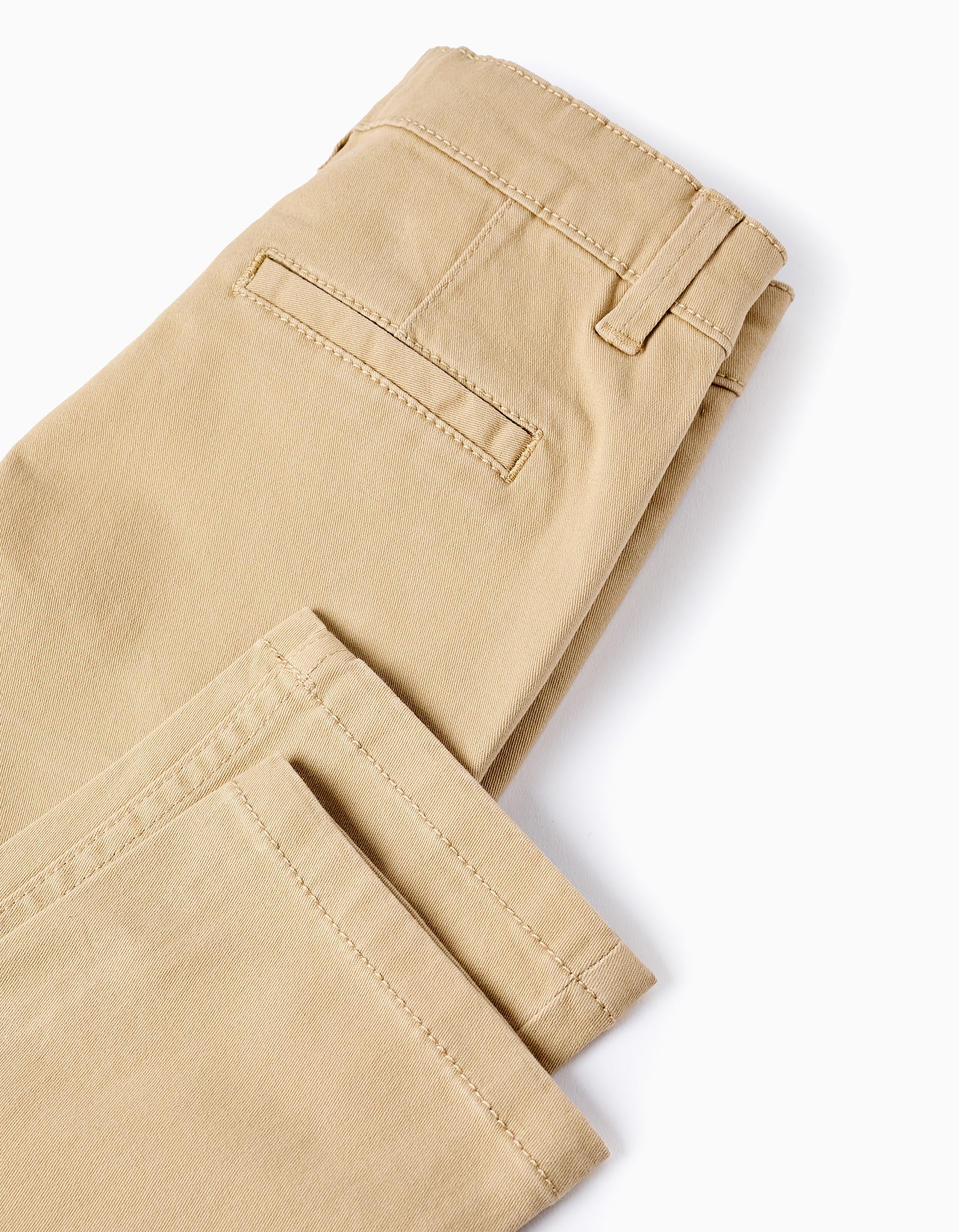 Chino Twill Trousers for Boys 'Slim Fit', Beige