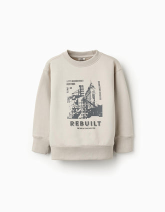 Sudadera perchada para Niño 'Rebuilt', Beige