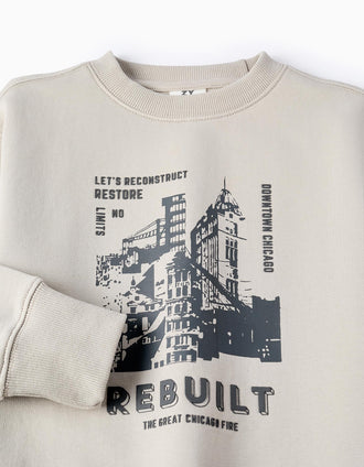 Sudadera perchada para Niño 'Rebuilt', Beige