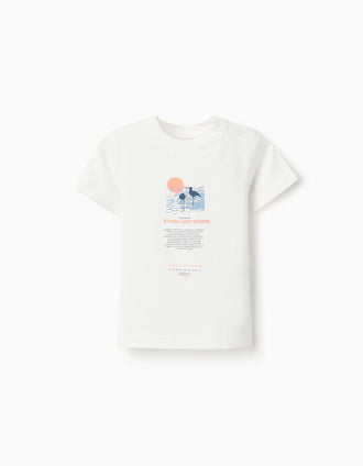 Camiseta de Algodón para Bebé Niño 'Comporta', Blanco