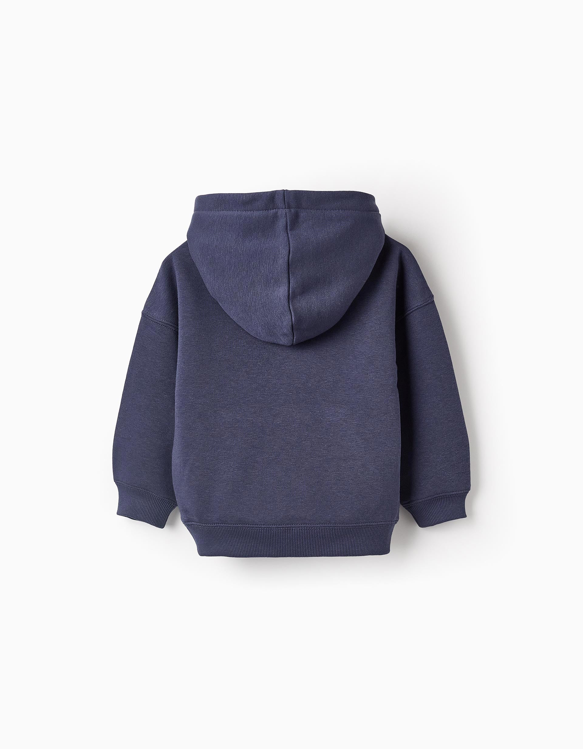 Hooded Sweatshirt with Kangaroo Pocket for Baby Boys 'Work', Blue