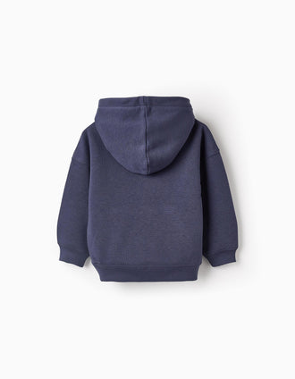 Sweat Gratté avec Capuche et poche kangourou pour bébé garçon 'Work', Bleu