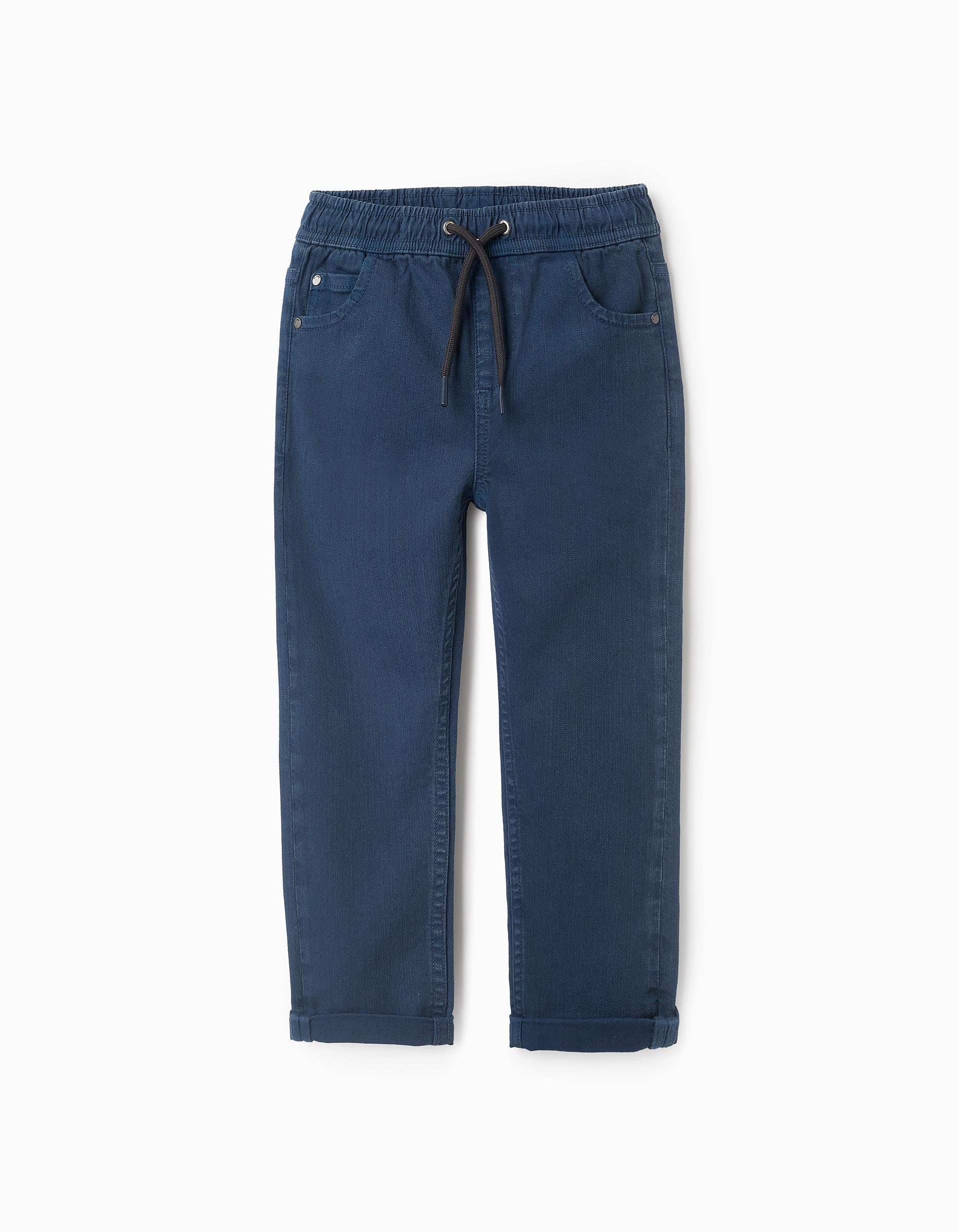 Twill Joggers Trousers for Boys 'Slim', Turquoise