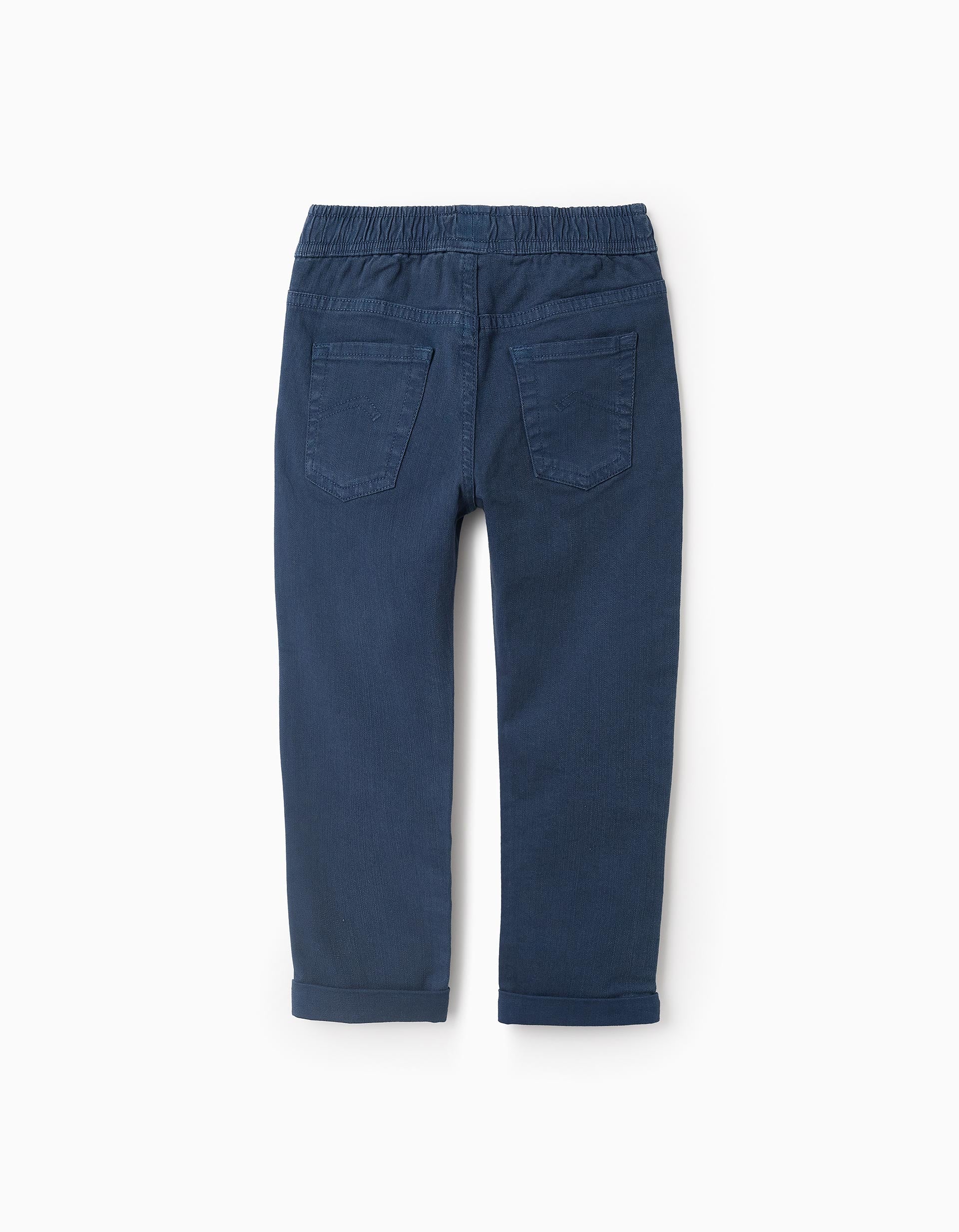 Twill Joggers Trousers for Boys 'Slim', Turquoise