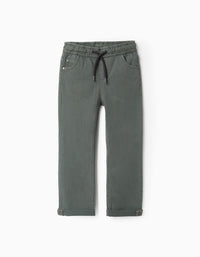 Calças de Sarja Joggers para Menino 'Slim', Verde