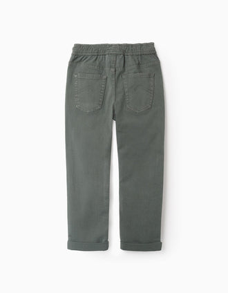 Pantalón Jogger de Sarga para Niño 'Slim', Verde