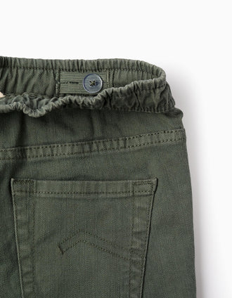 Pantalón Jogger de Sarga para Niño 'Slim', Verde