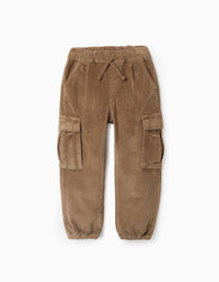Calças Cargo de Bombazine para Menino, Camel