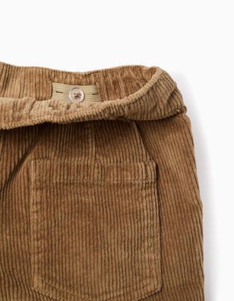 Pantalón Cargo de Pana para Niño, Camel