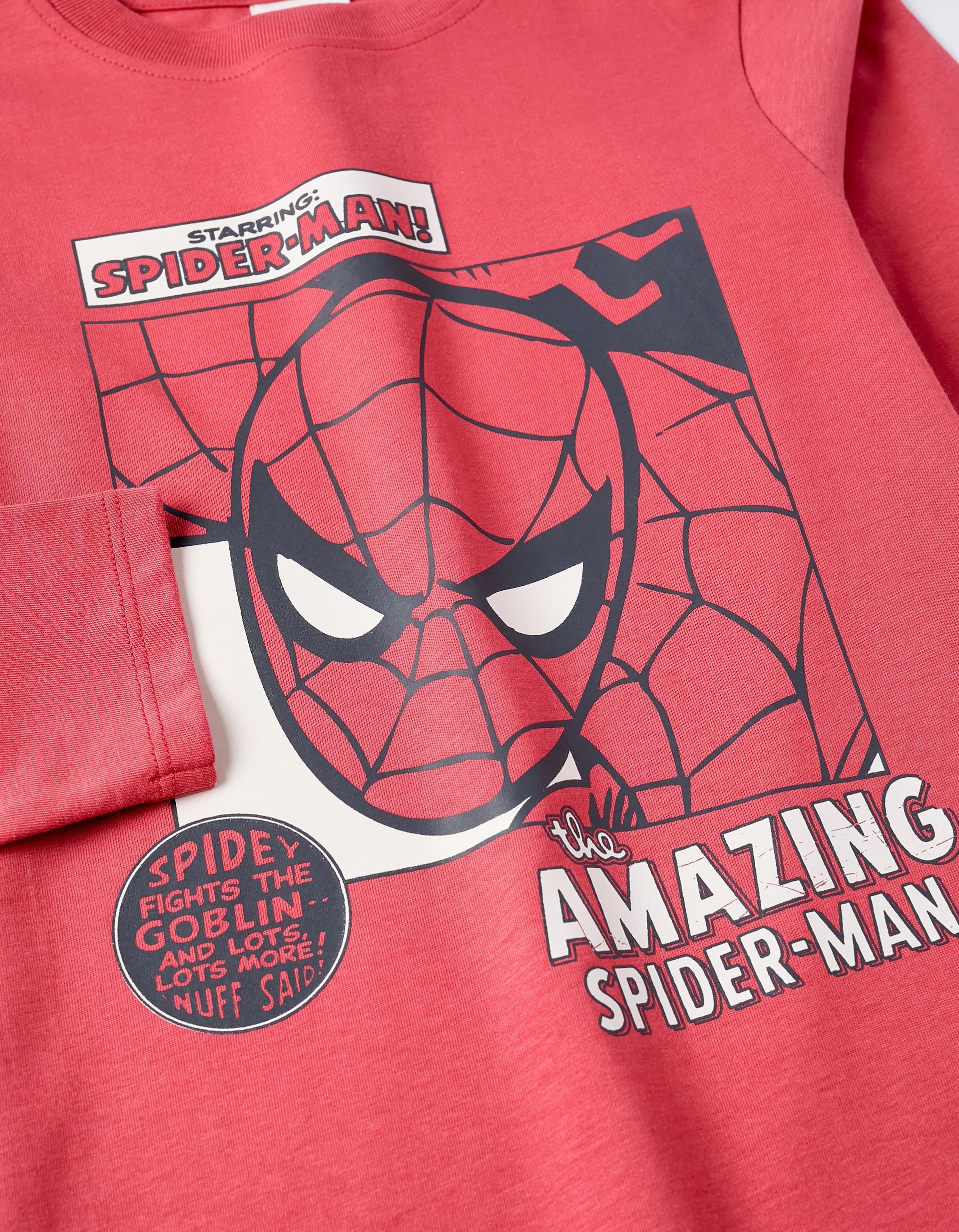 Long Sleeve Cotton T-shirt for Boys 'Spiderman', Red