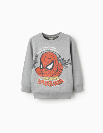 Sudadera de Algodón para Niño 'Spider-Man', Gris