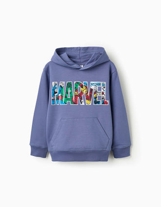 Sweat Gratté avec Capuche pour Garçon 'Marvel', Bleu