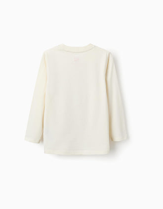 T-shirt de Manche Longue en Coton pour Garçon 'Vingadores', Beige