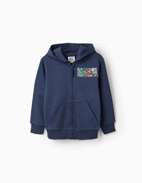Veste Grattée en Coton pour Garçon 'Avengers', Bleu Foncé