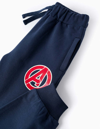 Pantalon de Sport Gratté pour Garçon 'Captain America', Bleu Foncé