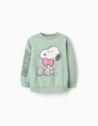 Sweat de Algodão para Menina 'Snoopy', Verde