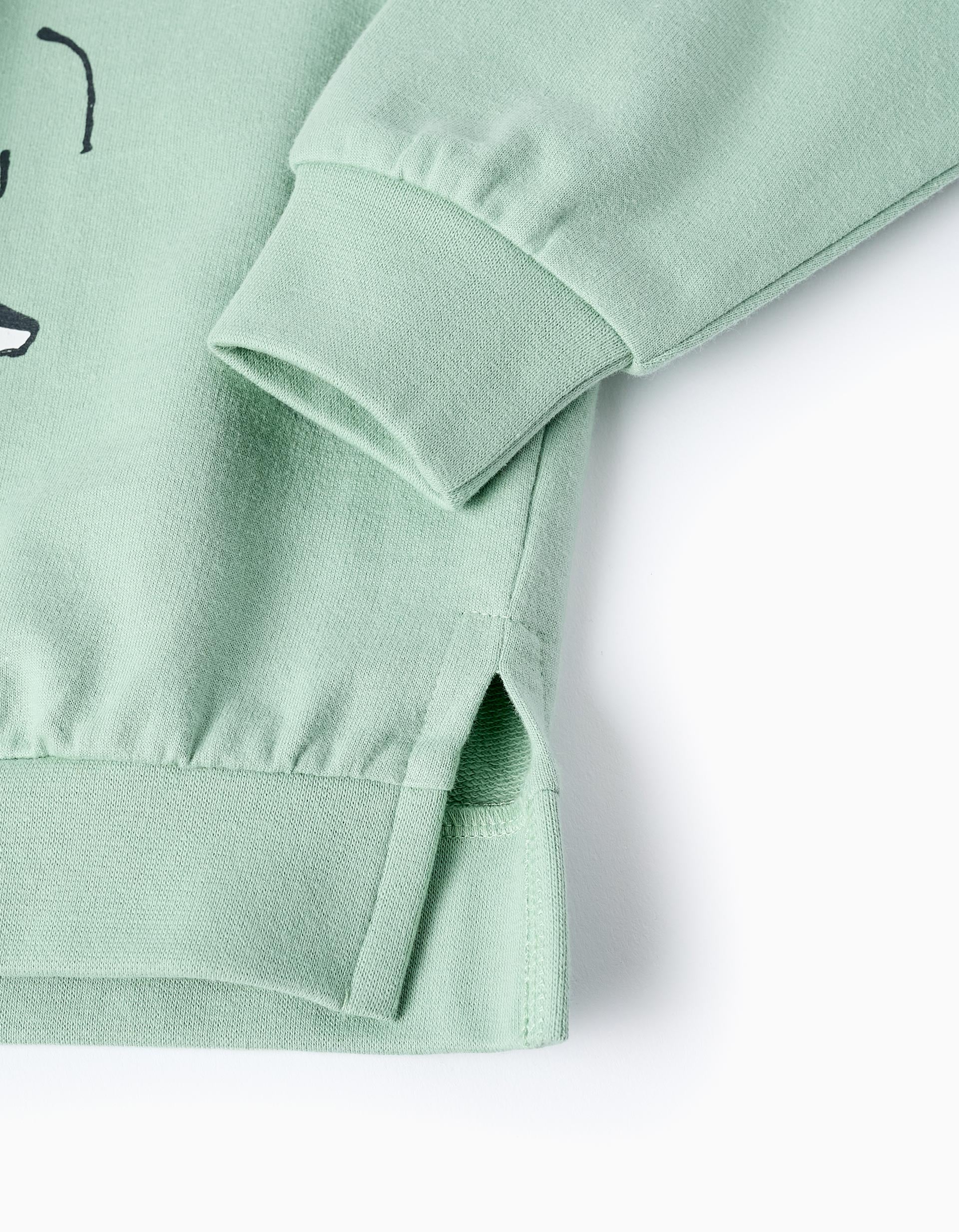 Cotton Sweatshirt for Girls 'Snoopy', Green