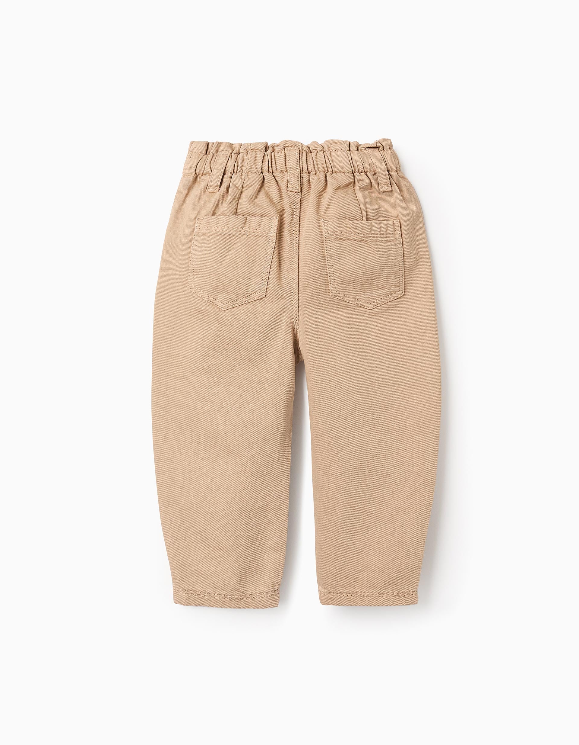 Pantalon en Sergé pour Bébé Fille 'Paperbag', Beige