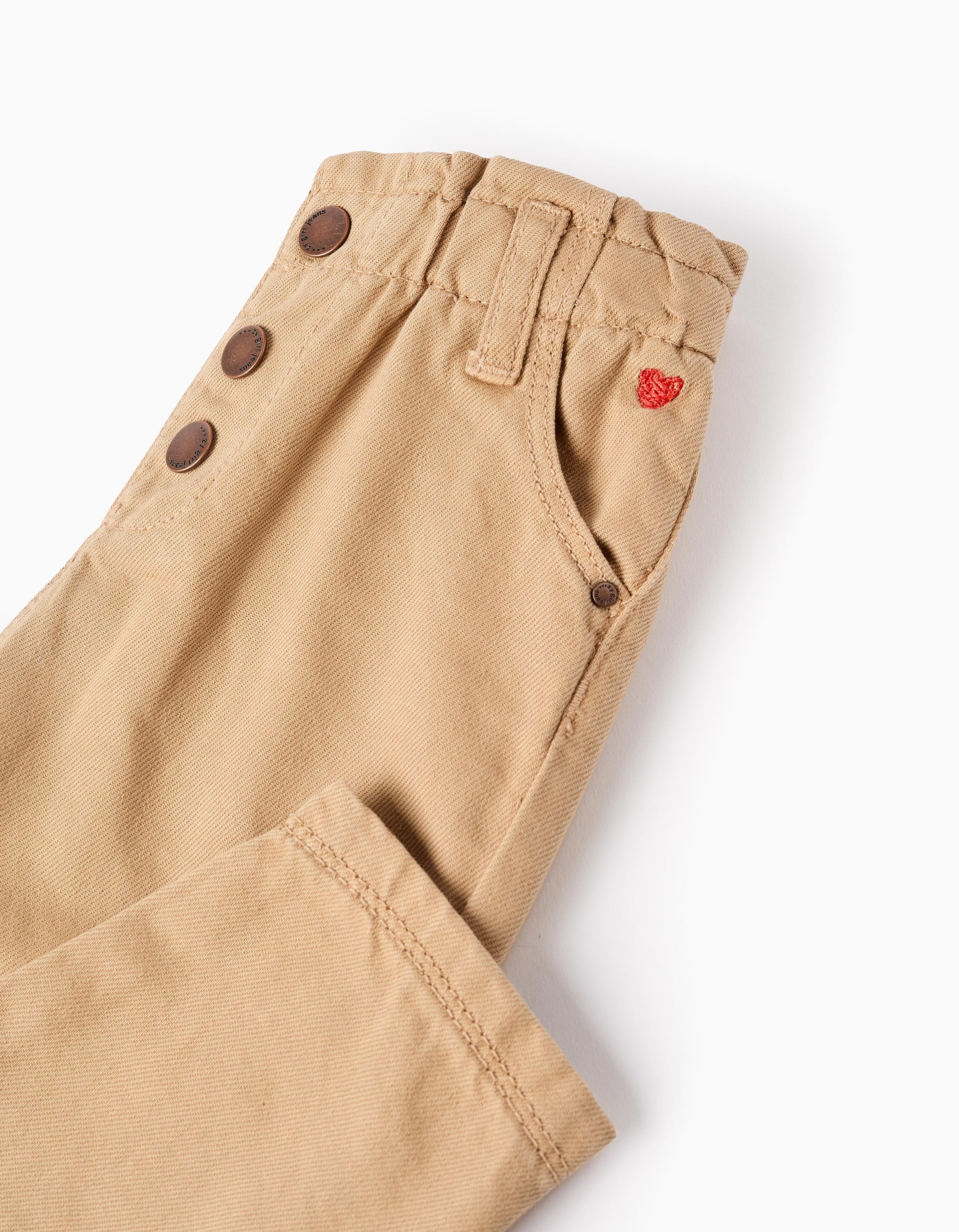 Pantalon en Sergé pour Bébé Fille 'Paperbag', Beige