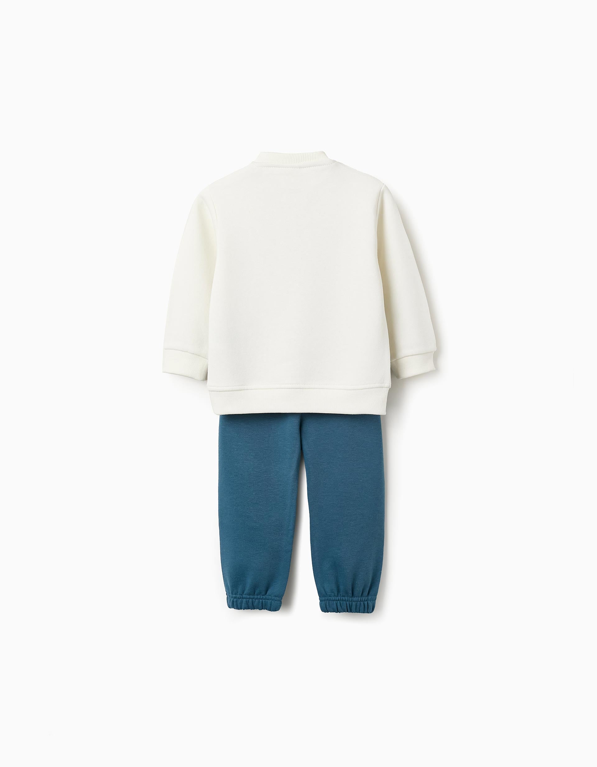 Sweatshirt + Joggers for Baby Boys 'Vroom', White/Blue