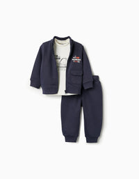Conjunto de 3 Piezas para Bebé Niño 'Tools', Azul/Blanco