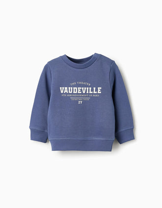 Sweat de Algodão para Bebé Menino 'Paris', Azul