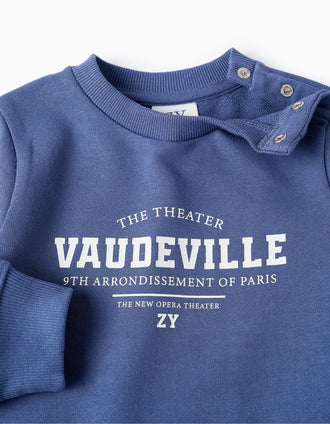 Sweat en Coton pour Bébé Garçon 'Paris', Bleu