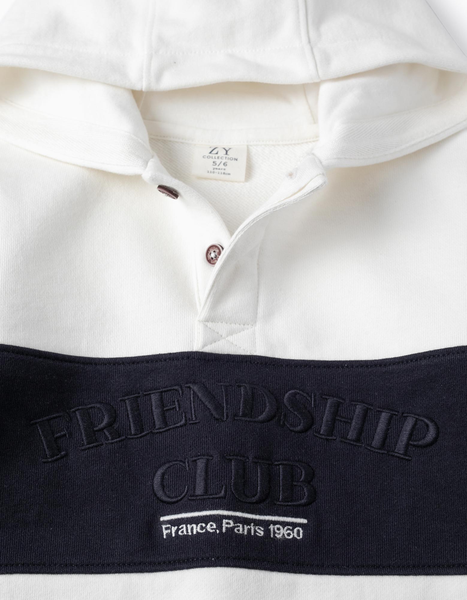 Cotton Sweatshirt for Boys 'Friendship', White/Navy Blue